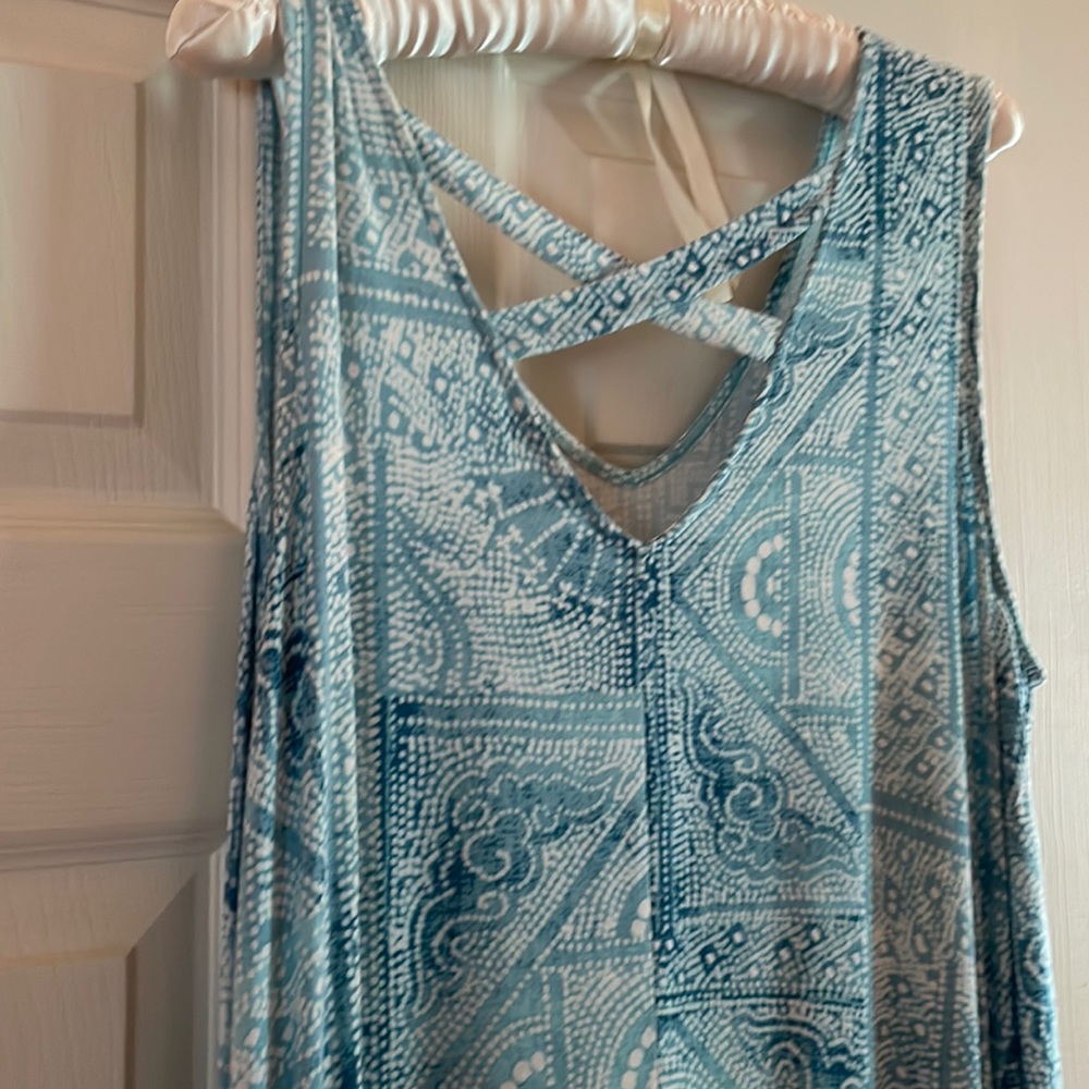 Ladies summer blue print dress